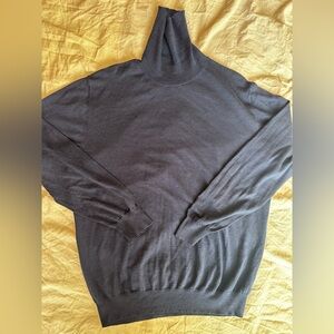 Maurizio Baldassari Men’s Navy Merino Wool & Silk Turtleneck Sweater –  XXL